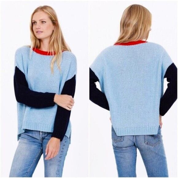 Xirena Big Sky Apres Ski Oversized Slouchy Alpaca Blend Colorblock Sweater S - Picture 3 of 9